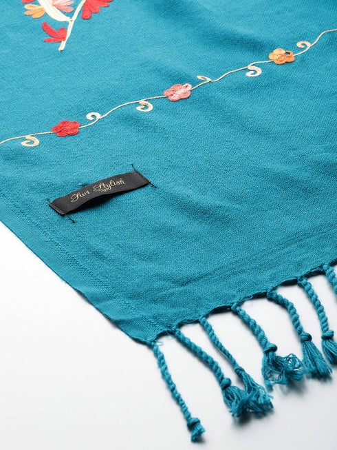 Women's Aari Embroidered Wool Stole